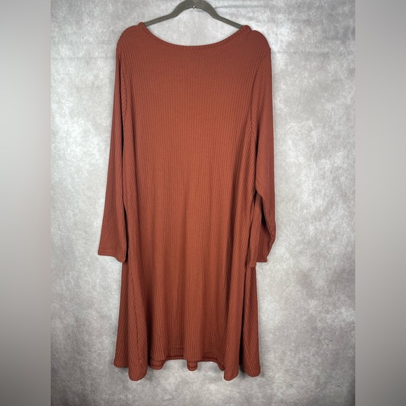 Old Navy Fit & Flare Rib-Knit Long-Sleeve Mini Dress In Cooper Moon Size 4X NWT - Picture 7 of 7
